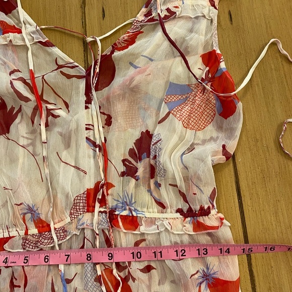 Hugo Boss Women’s Sheer Chiffon Floral Print Maxi Dress XS-S sample New NWOT - Picture 11 of 17